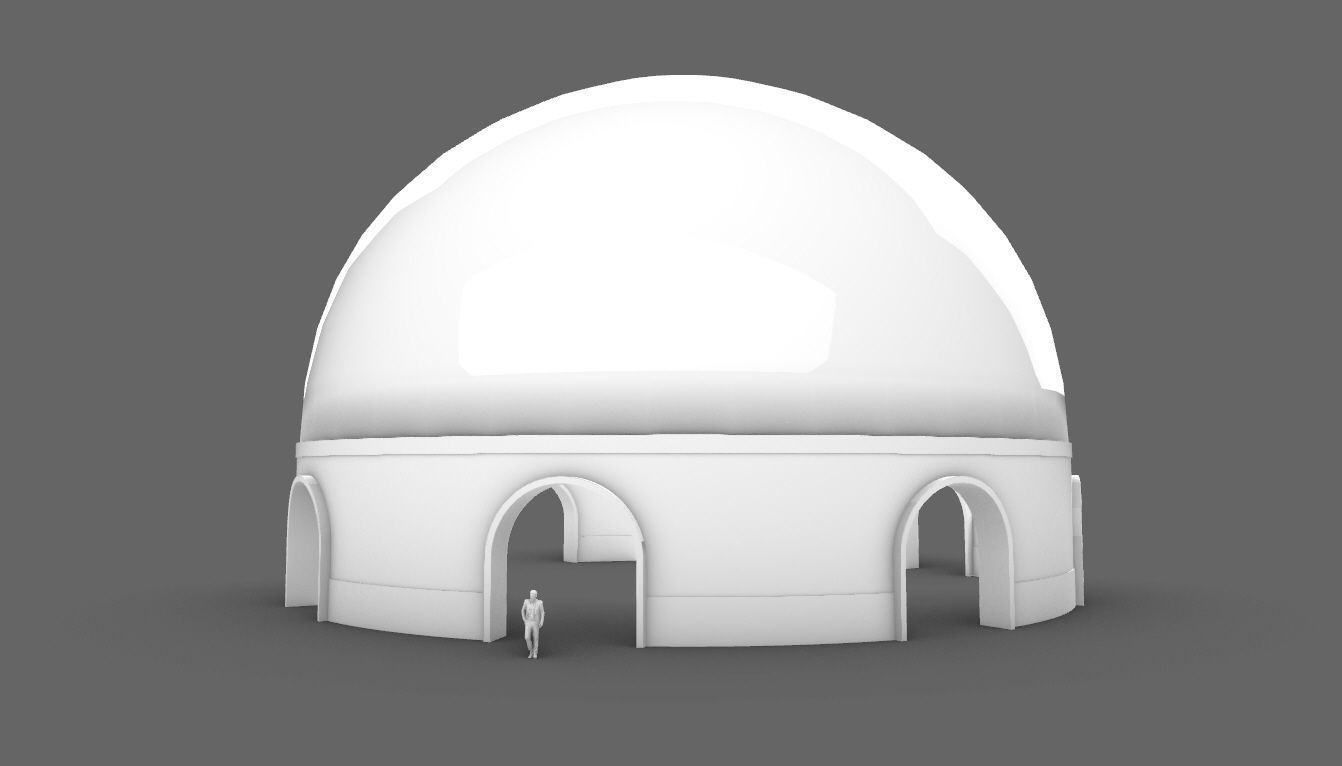 Dome Pavilion with Solid Dome with Top Opening v4 3D model_99