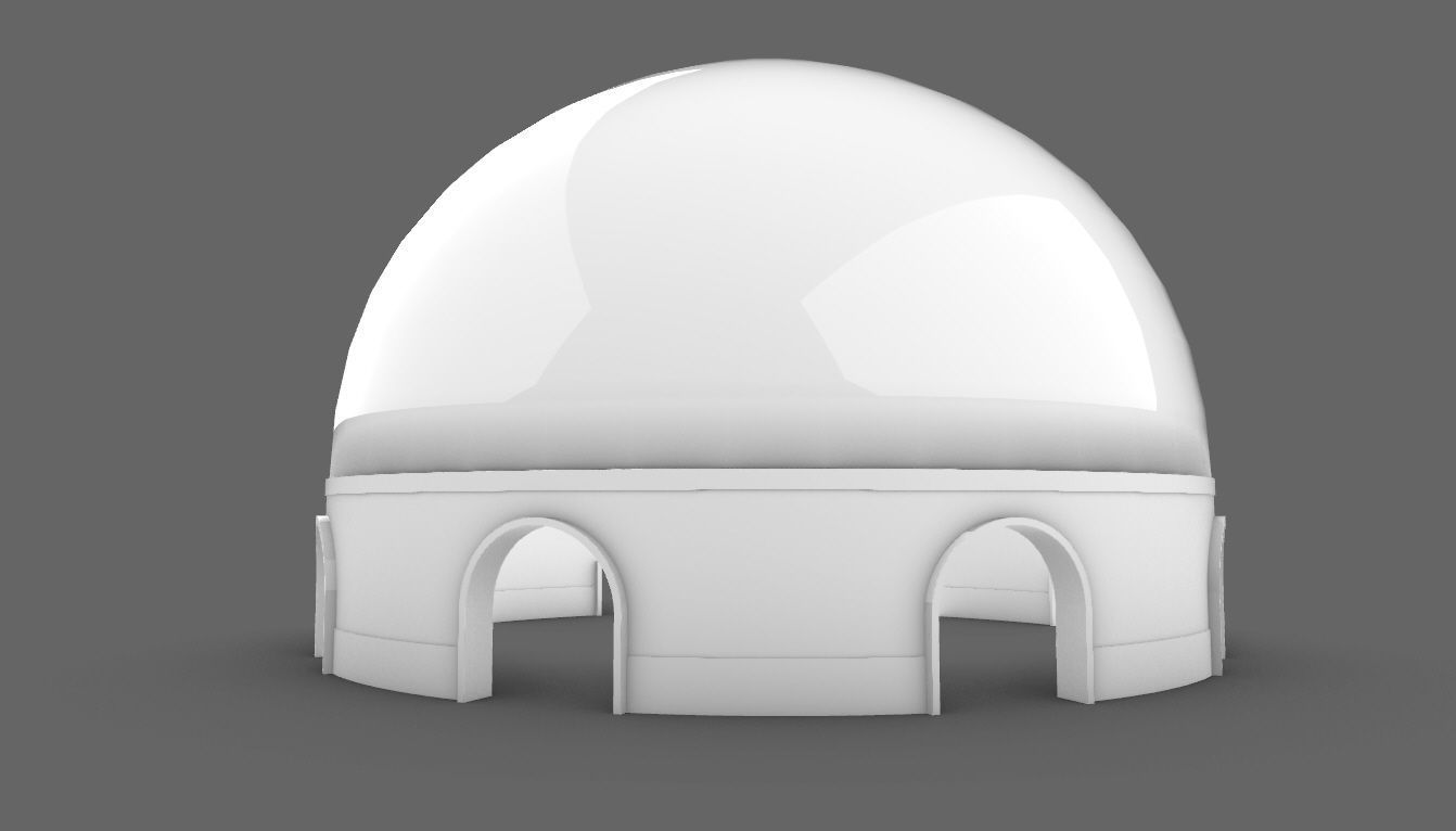 Dome Pavilion with Solid Dome with Top Opening v4 3D model_27