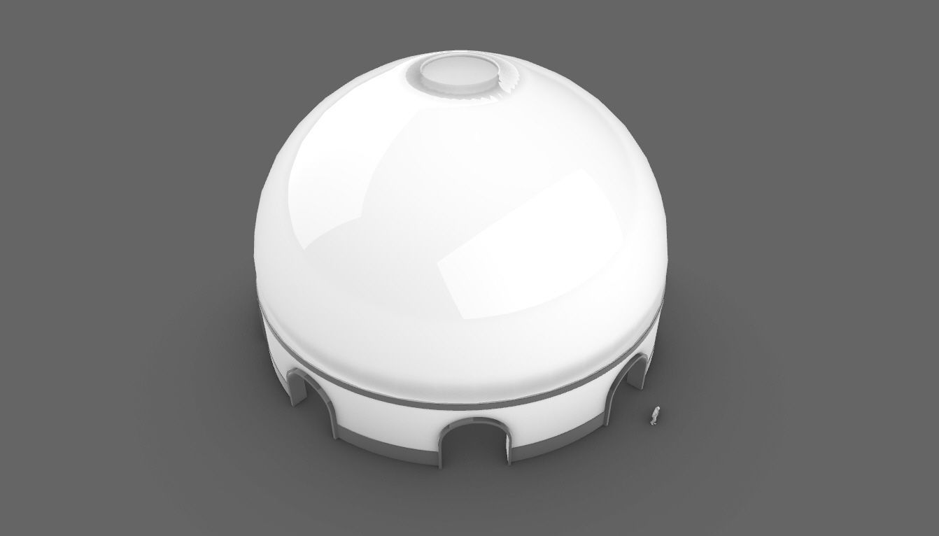 Dome Pavilion with Solid Dome with Top Opening v4 3D model_81