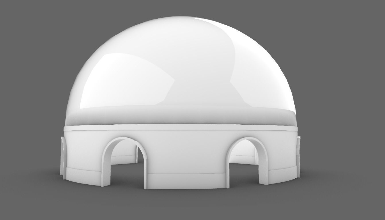 Dome Pavilion with Solid Dome with Top Opening v4 3D model_63