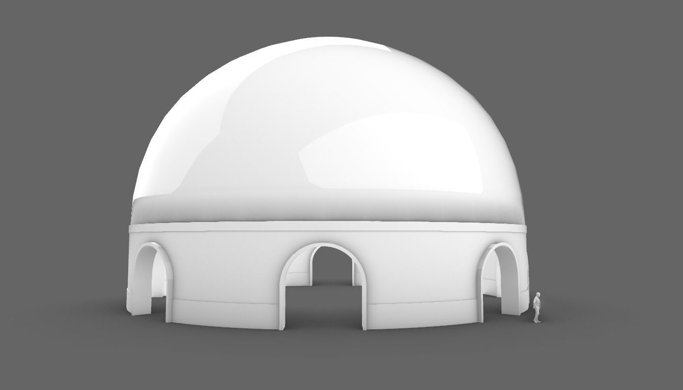 Dome Pavilion with Solid Dome with Top Opening v4 3D model_83
