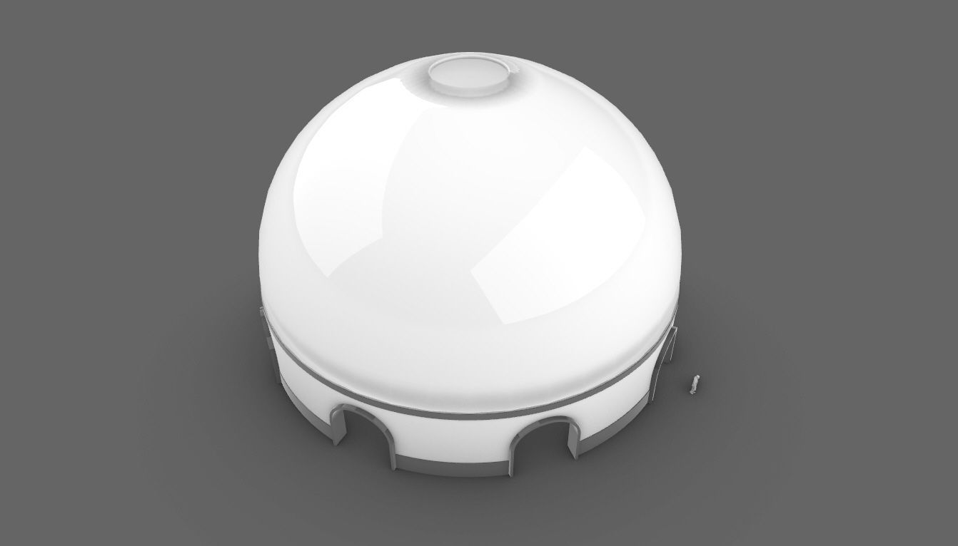 Dome Pavilion with Solid Dome with Top Opening v4 3D model_77