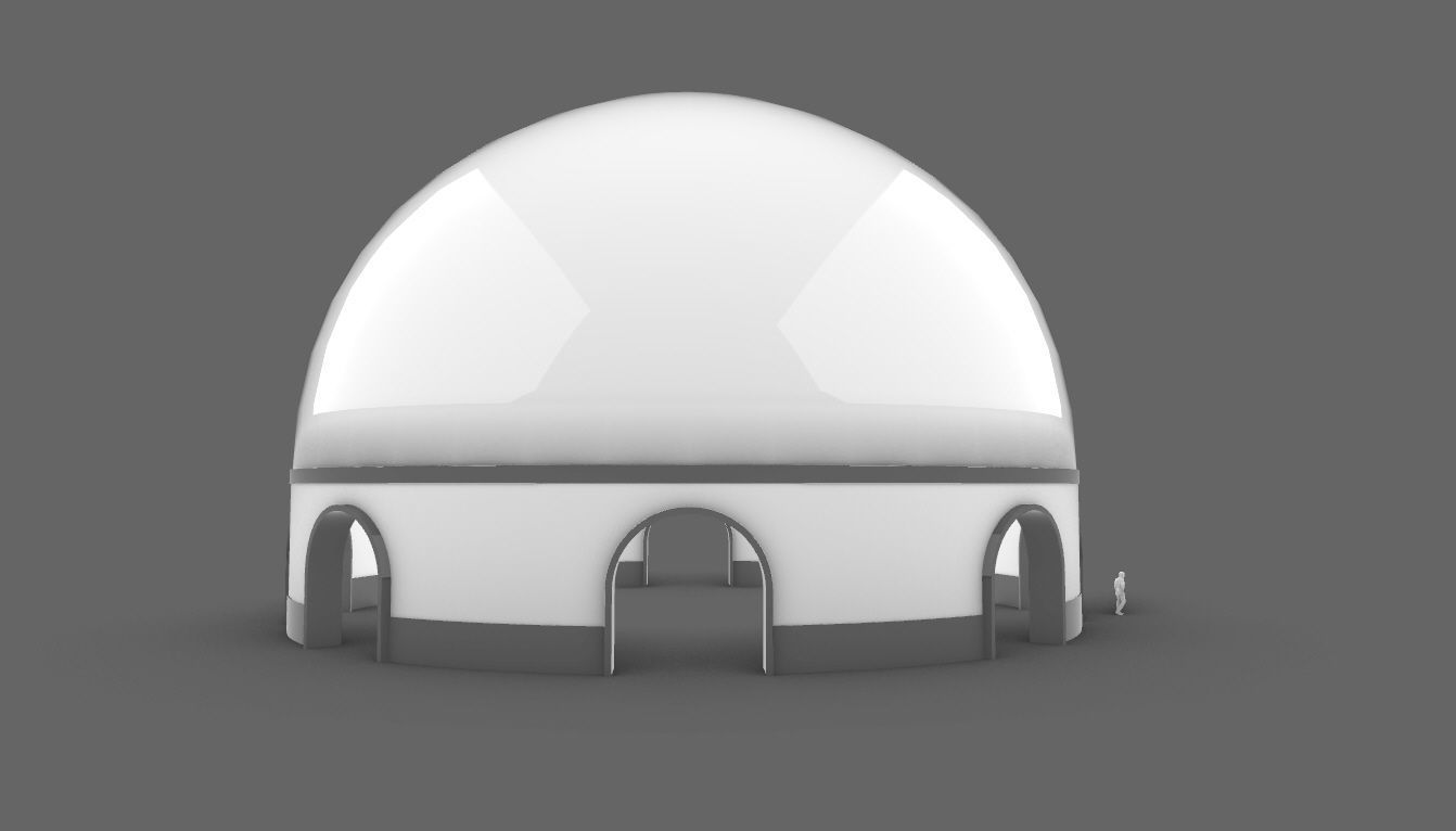 Dome Pavilion with Solid Dome with Top Opening v4 3D model_68
