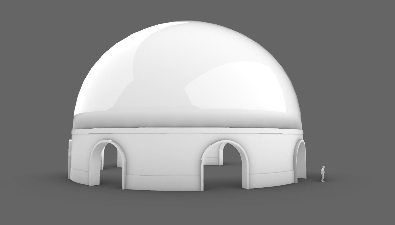 Dome Pavilion with Solid Dome with Top Opening v4 3D model_79