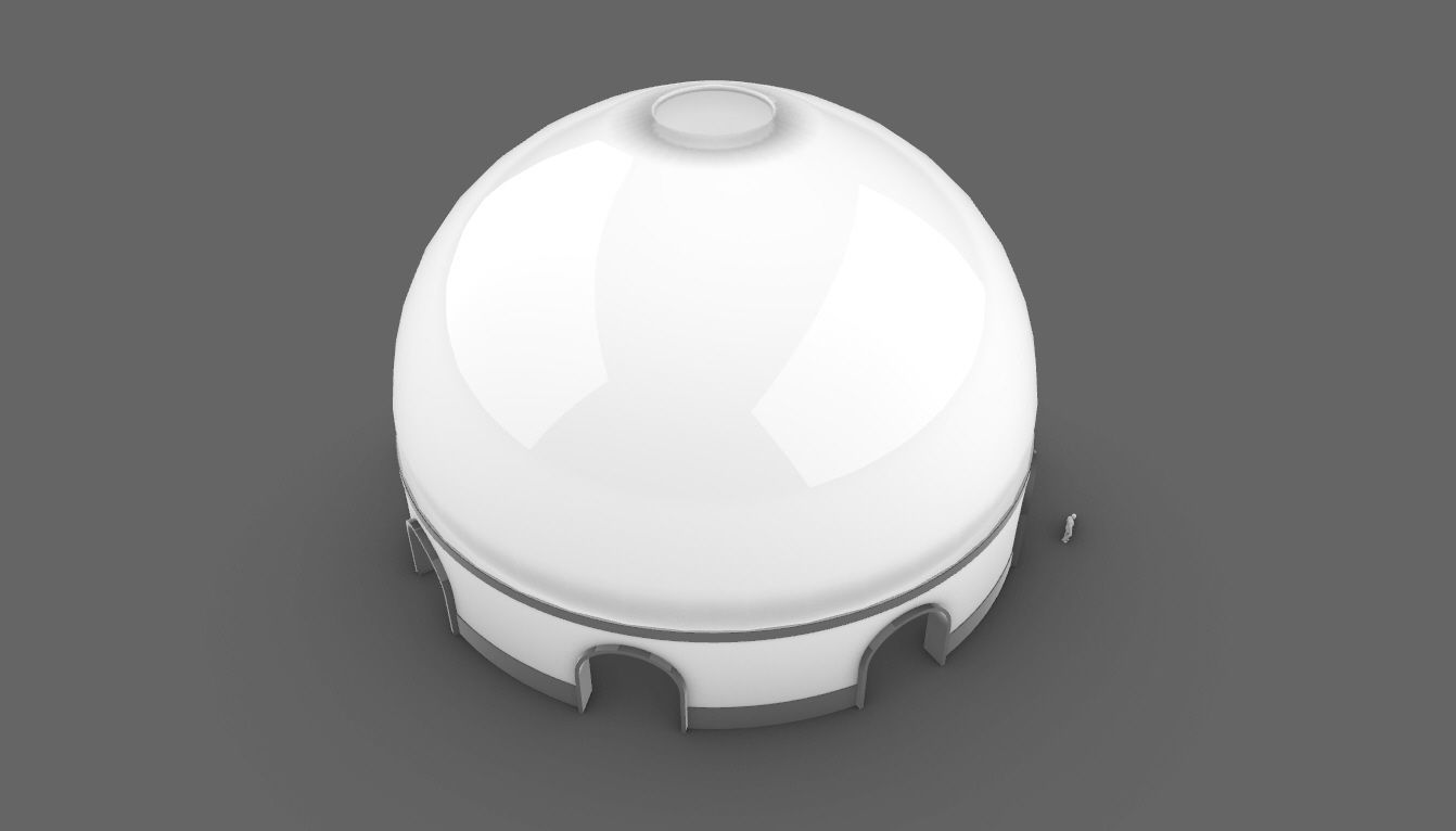 Dome Pavilion with Solid Dome with Top Opening v4 3D model_73