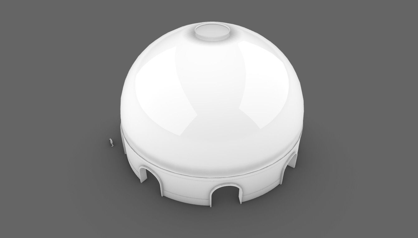 Dome Pavilion with Solid Dome with Top Opening v4 3D model_18