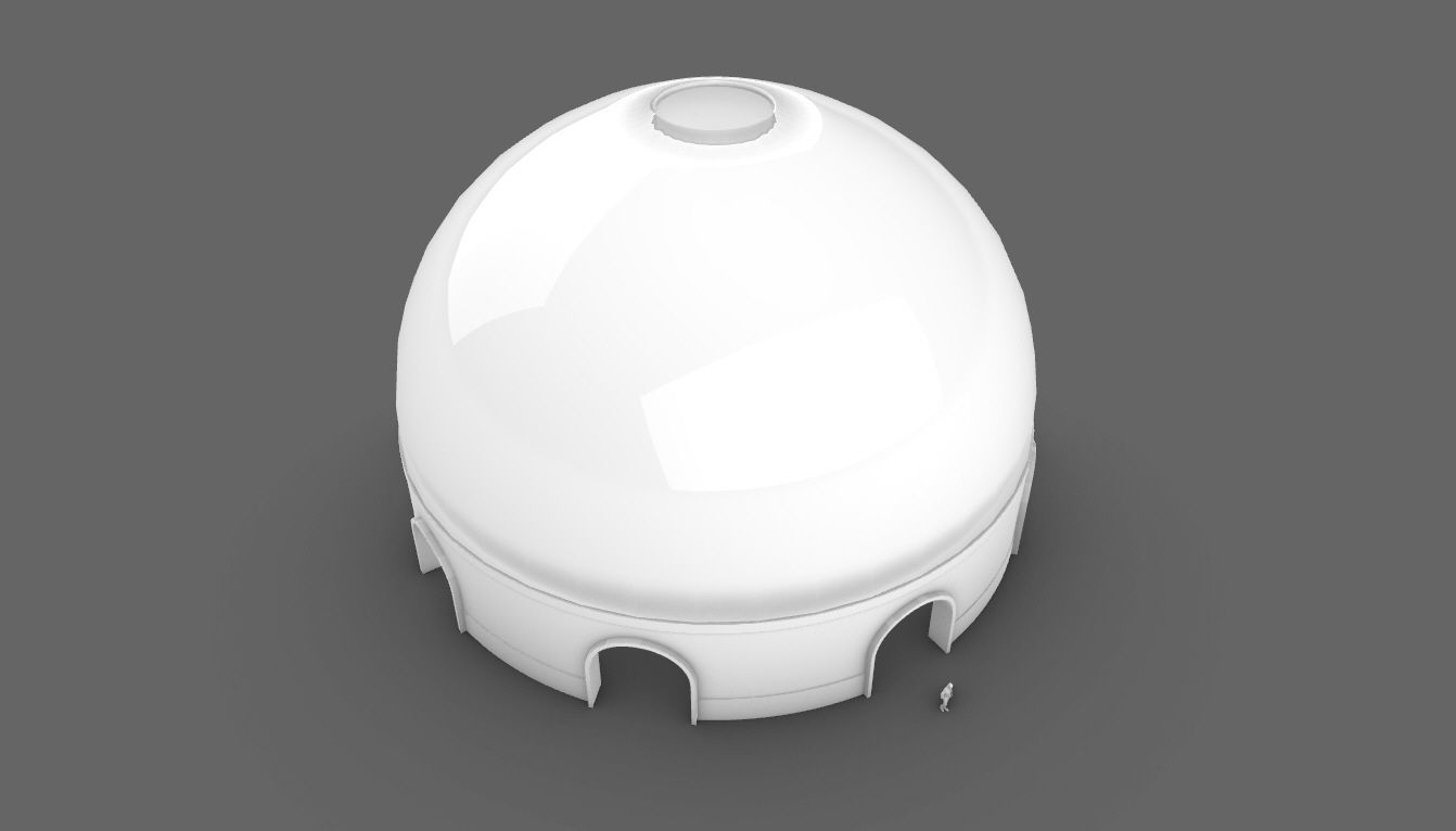 Dome Pavilion with Solid Dome with Top Opening v4 3D model_86
