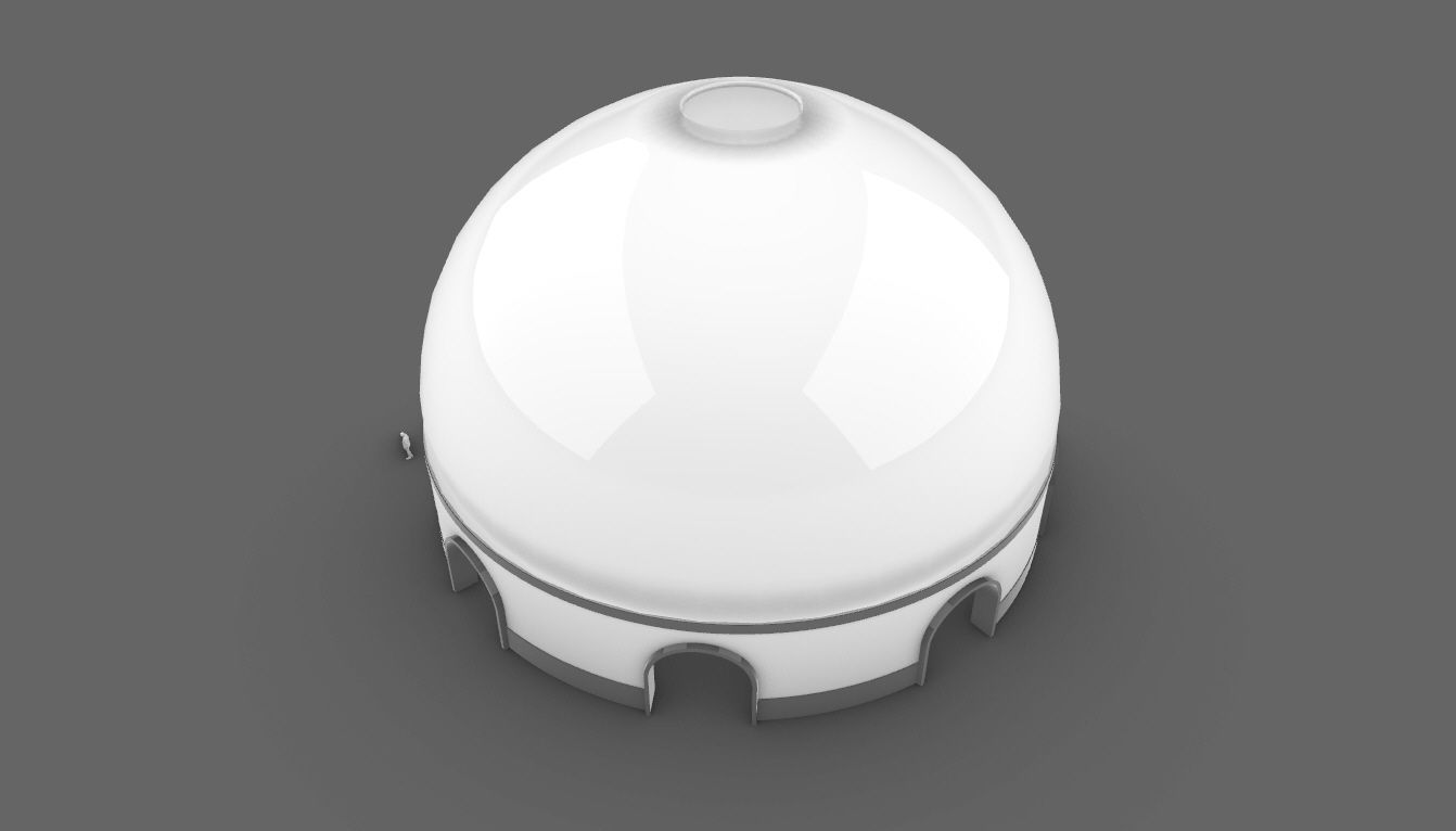 Dome Pavilion with Solid Dome with Top Opening v4 3D model_21