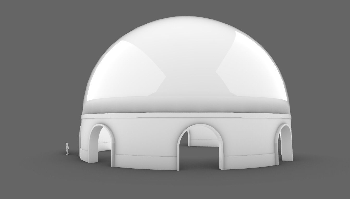 Dome Pavilion with Solid Dome with Top Opening v4 3D model_19