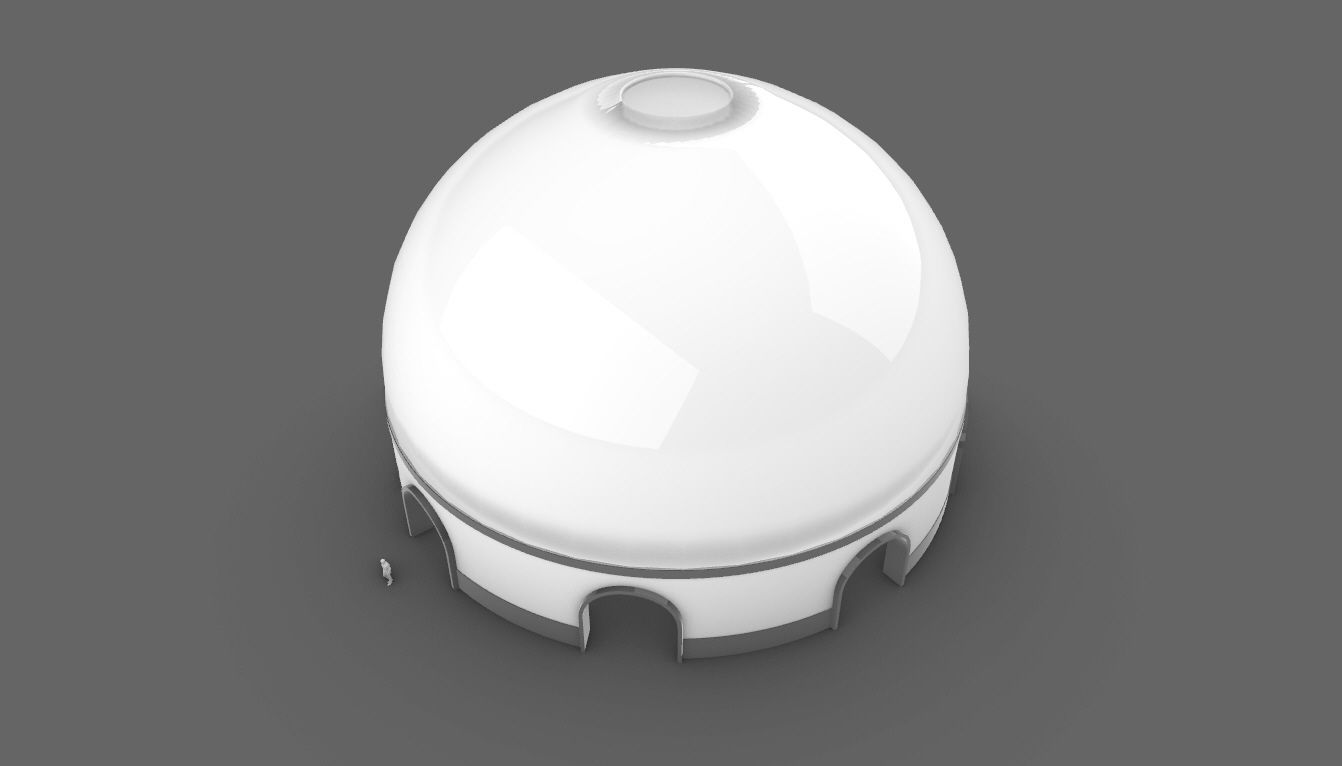Dome Pavilion with Solid Dome with Top Opening v4 3D model_9