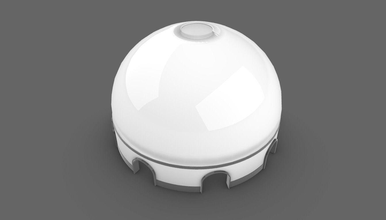 Dome Pavilion with Solid Dome with Top Opening v4 3D model_29