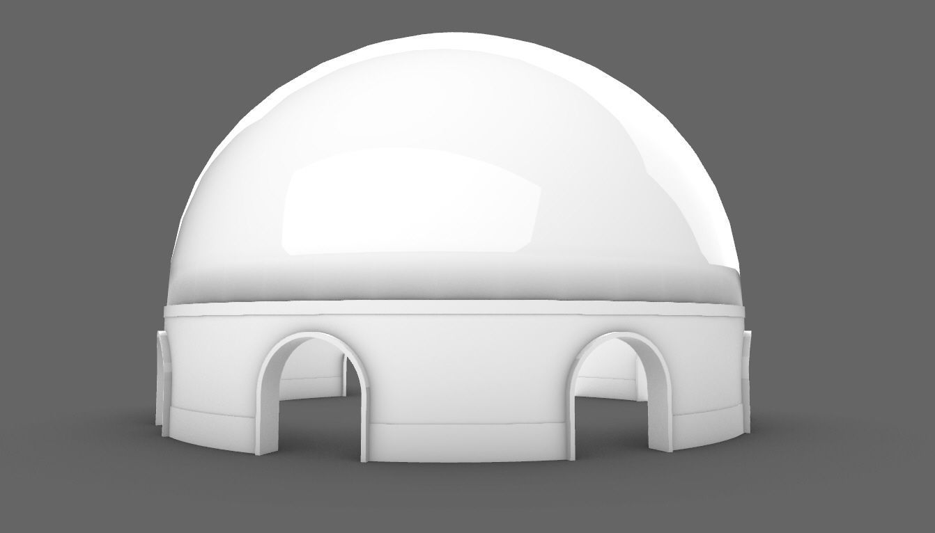 Dome Pavilion with Solid Dome with Top Opening v4 3D model_51