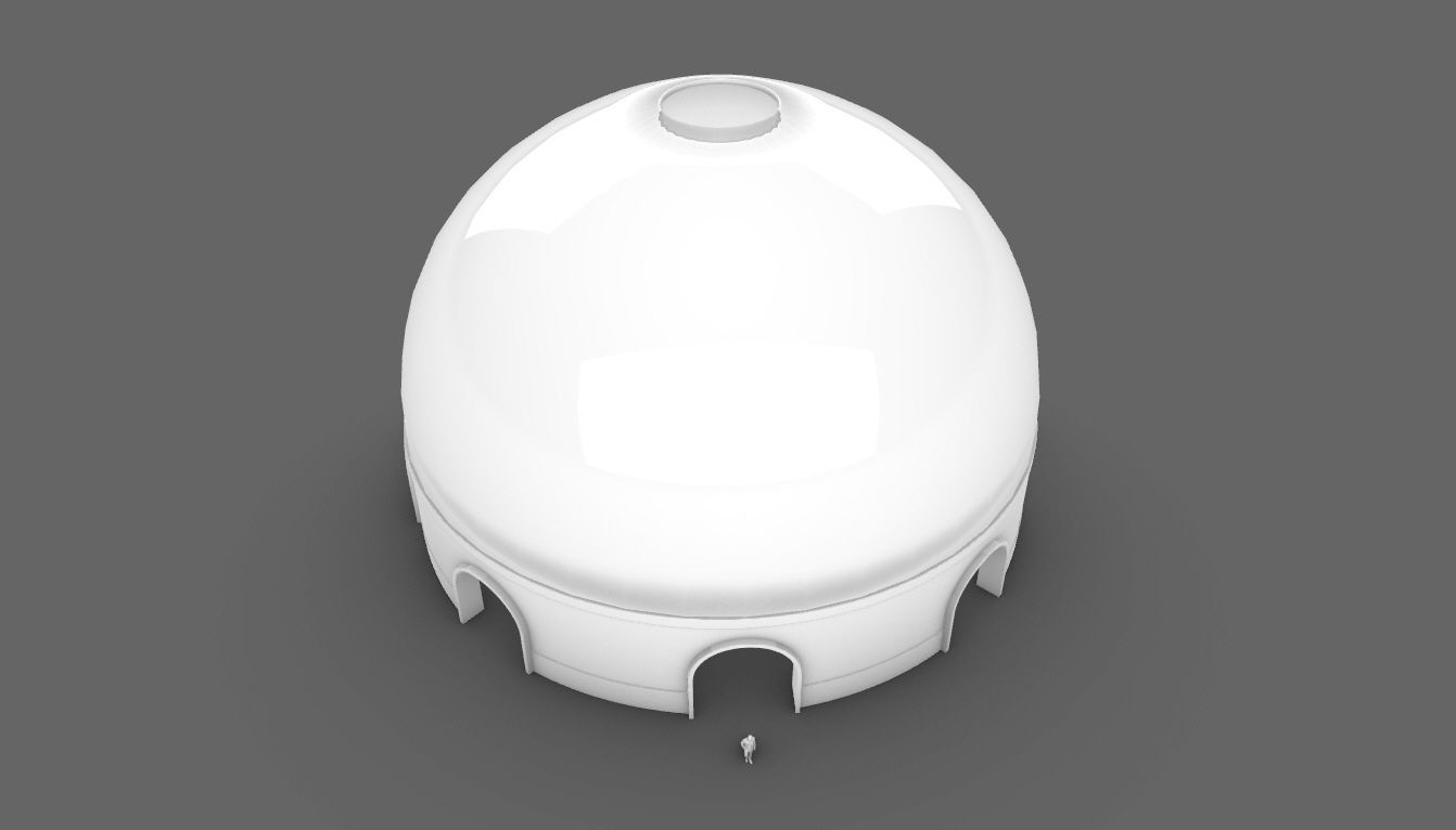 Dome Pavilion with Solid Dome with Top Opening v4 3D model_94