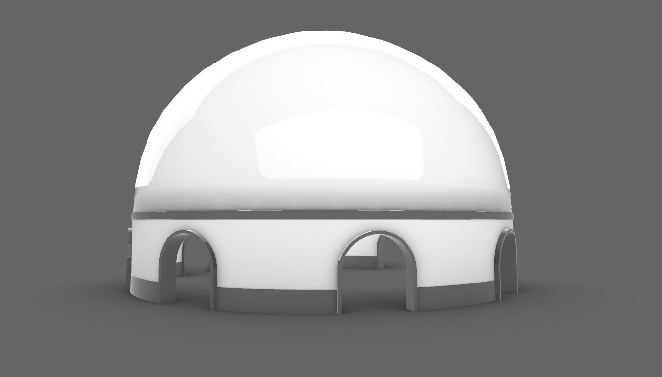 Dome Pavilion with Solid Dome with Top Opening v4 3D model_40