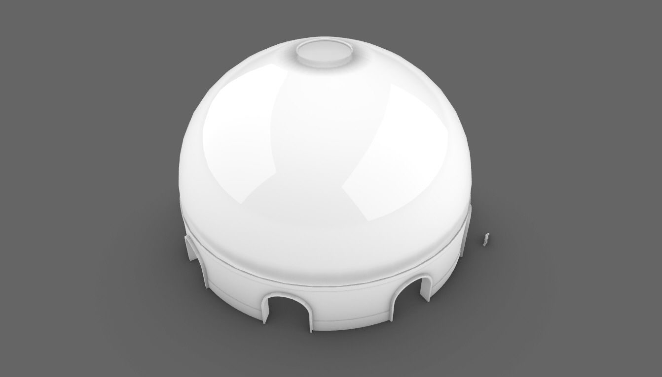 Dome Pavilion with Solid Dome with Top Opening v4 3D model_74