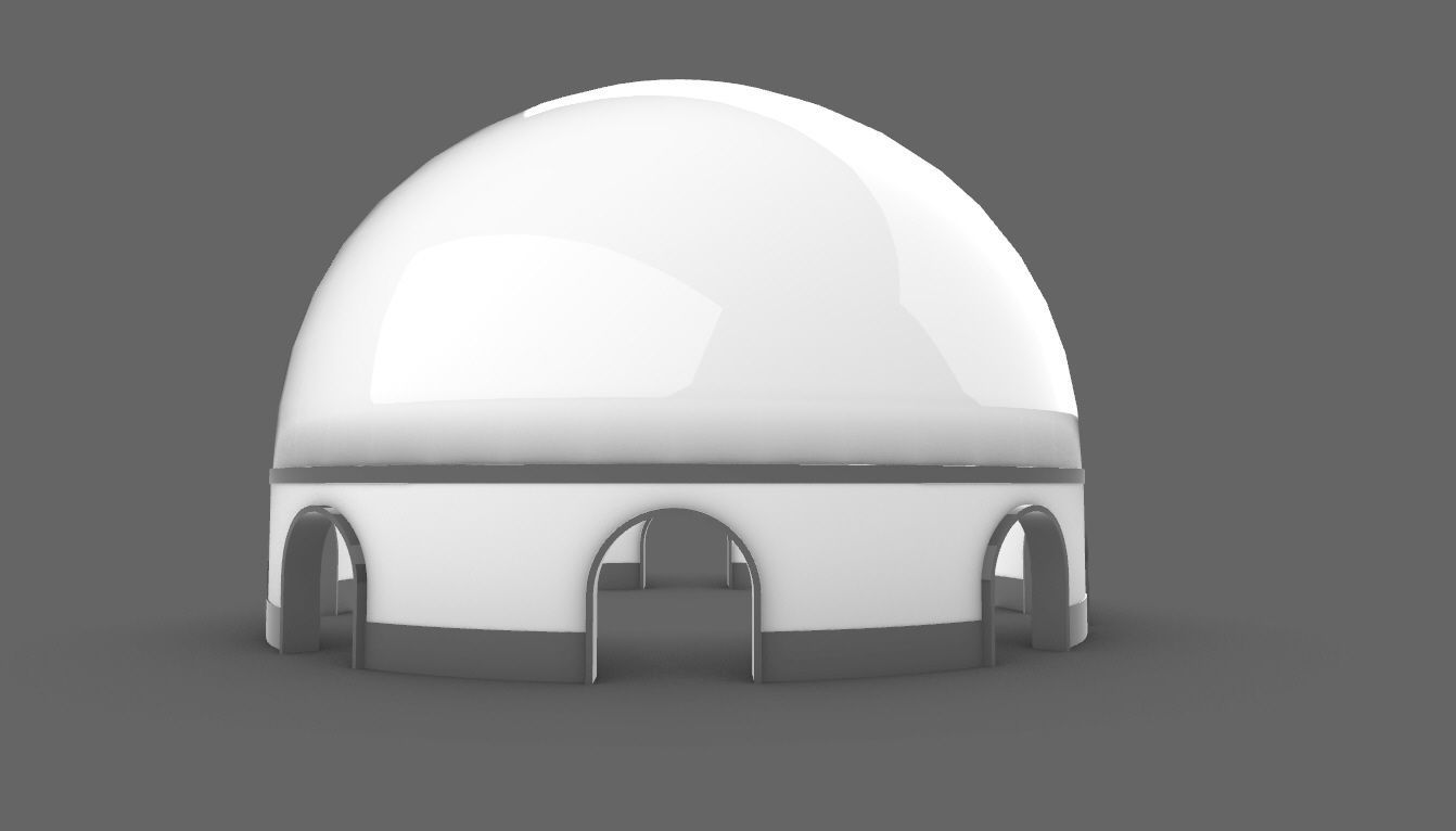 Dome Pavilion with Solid Dome with Top Opening v4 3D model_56
