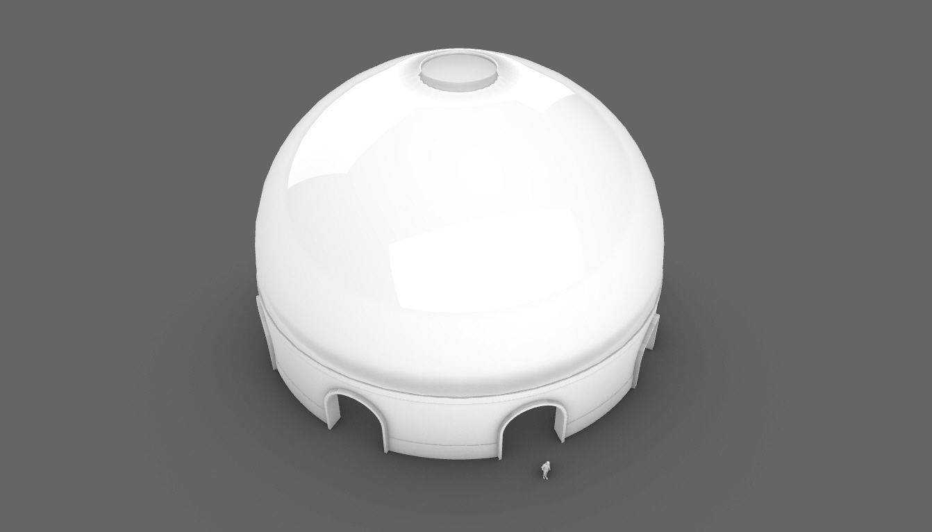 Dome Pavilion with Solid Dome with Top Opening v4 3D model_90