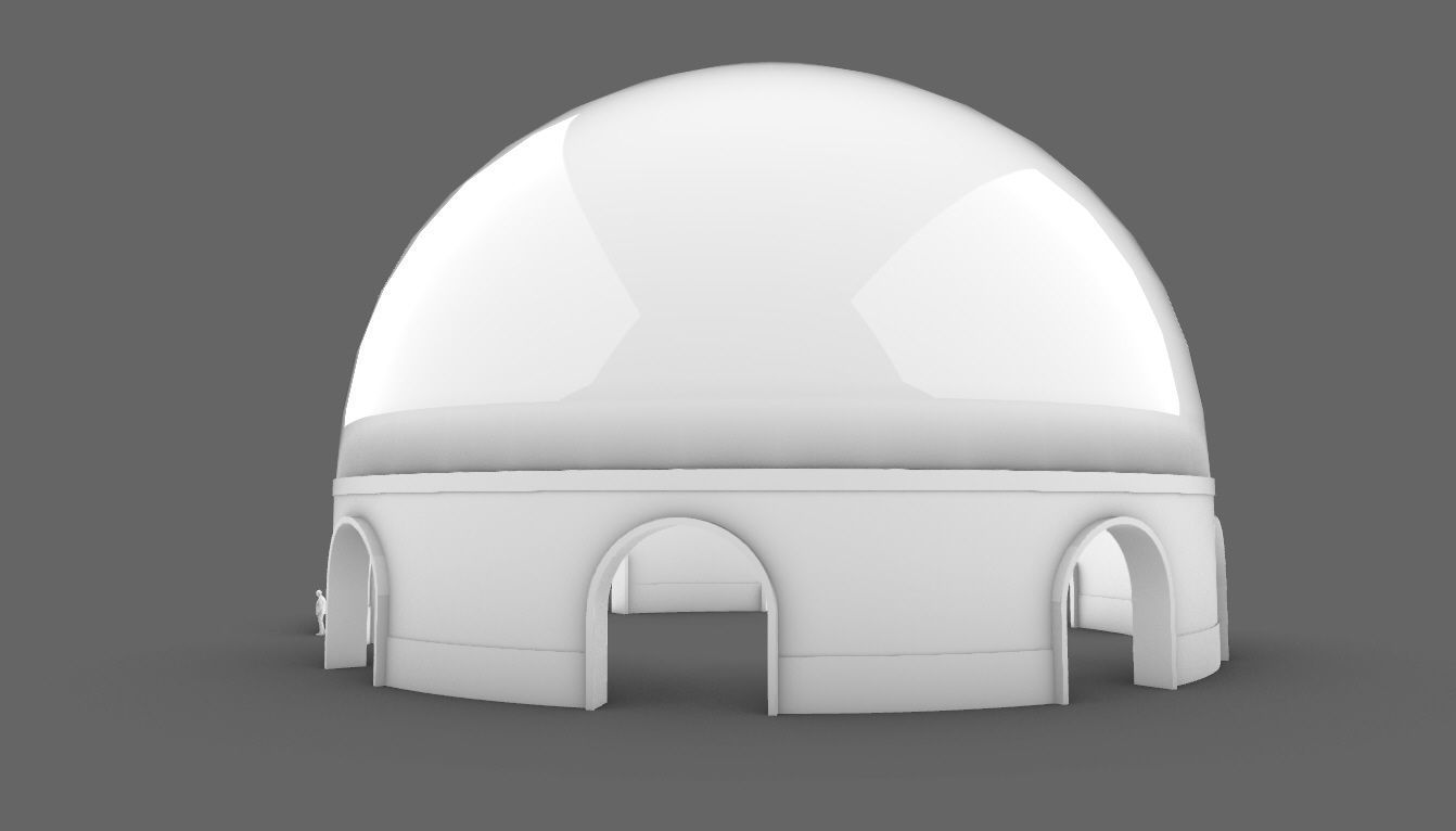 Dome Pavilion with Solid Dome with Top Opening v4 3D model_23