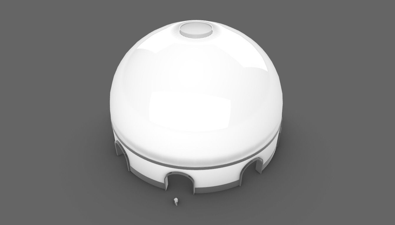 Dome Pavilion with Solid Dome with Top Opening v4 3D model_97