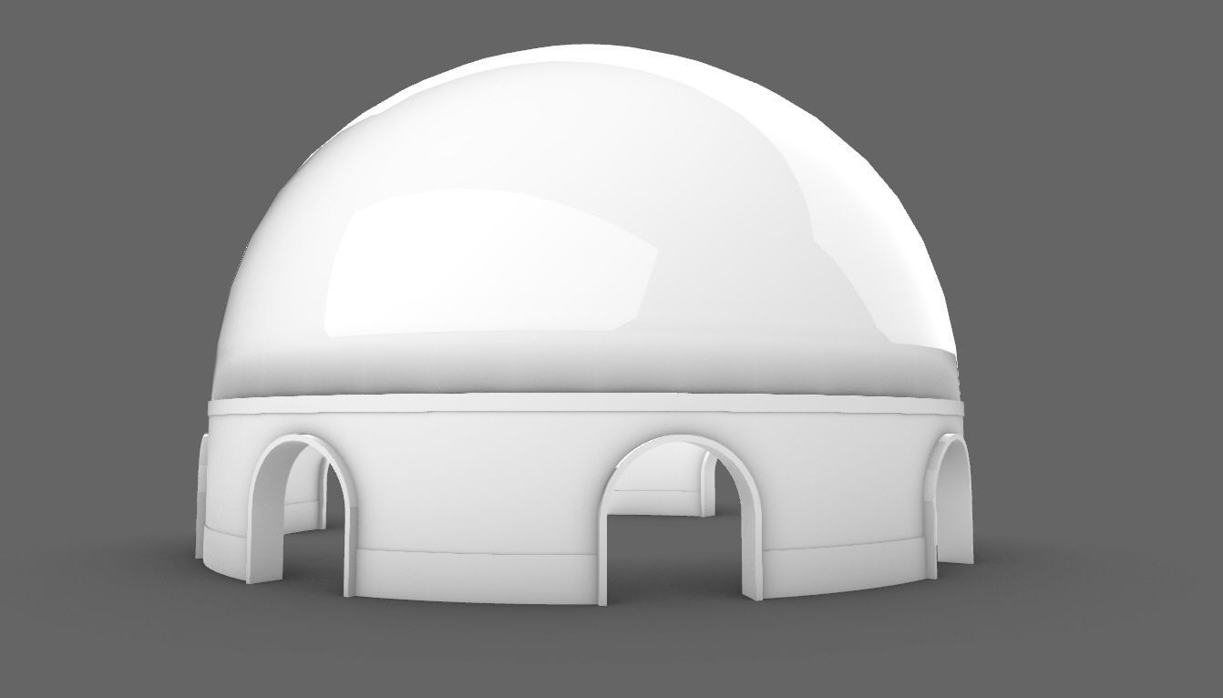 Dome Pavilion with Solid Dome with Top Opening v4 3D model_55