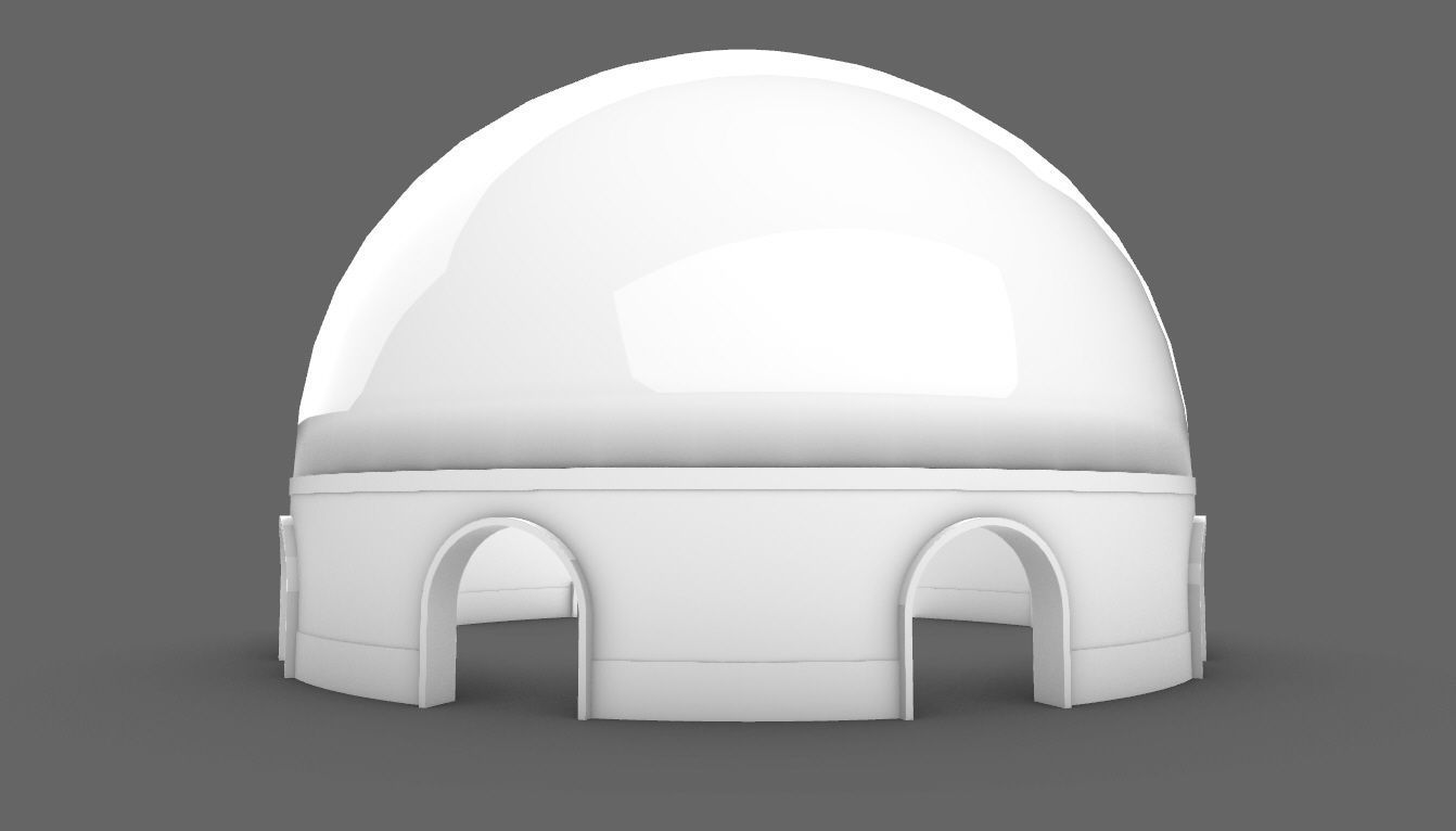 Dome Pavilion with Solid Dome with Top Opening v4 3D model_39