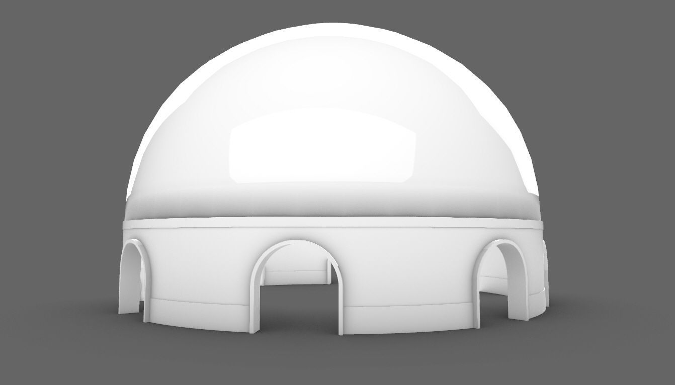 Dome Pavilion with Solid Dome with Top Opening v4 3D model_47