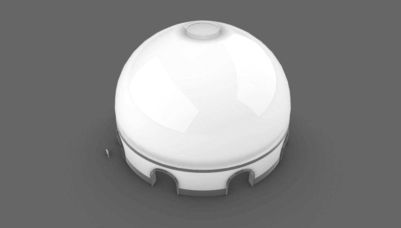 Dome Pavilion with Solid Dome with Top Opening v4 3D model_13