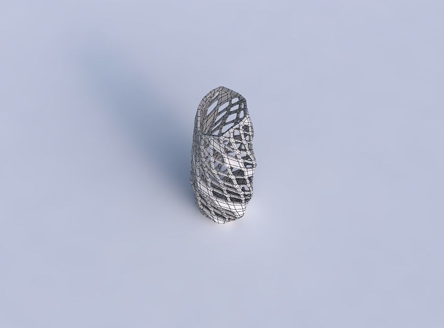 Vase twisted arc hexagon with diagonal grid lattice 3 3D print model_6