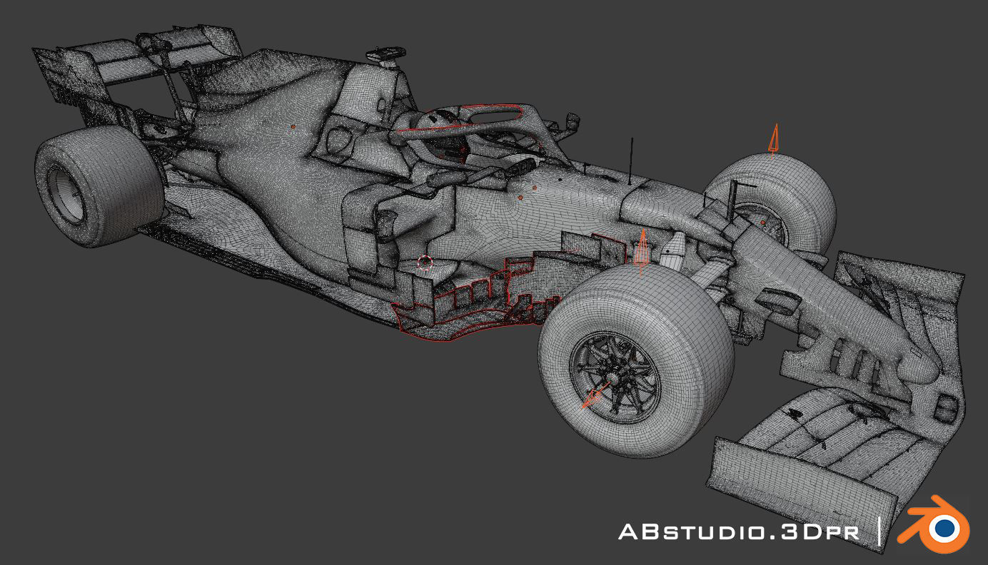 F1 Formula 1 car Ferrari Leclerc 3D model_8