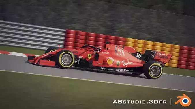 F1 Formula 1 car Ferrari Leclerc 3D model