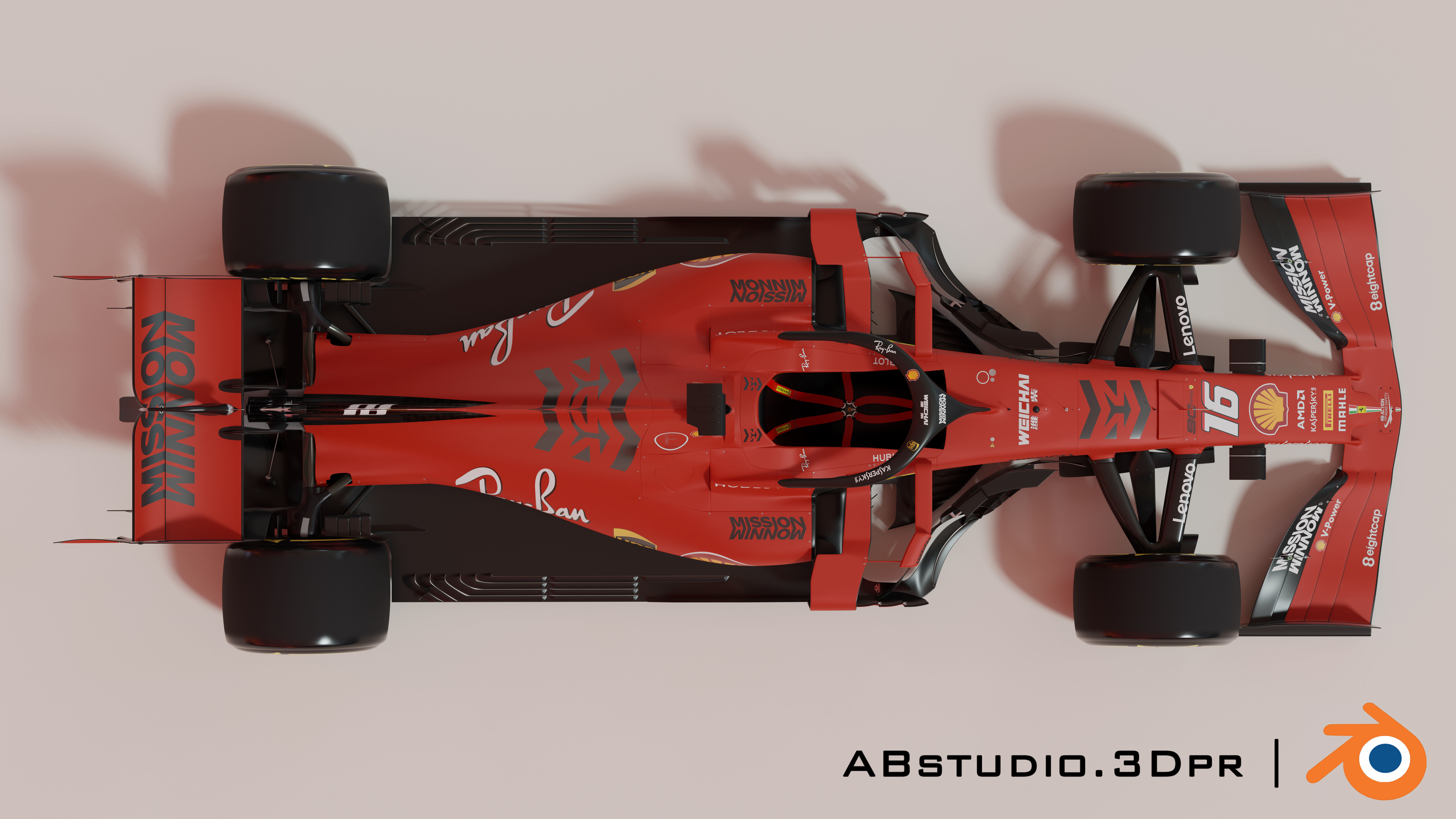 F1 Formula 1 car Ferrari Leclerc 3D model_7