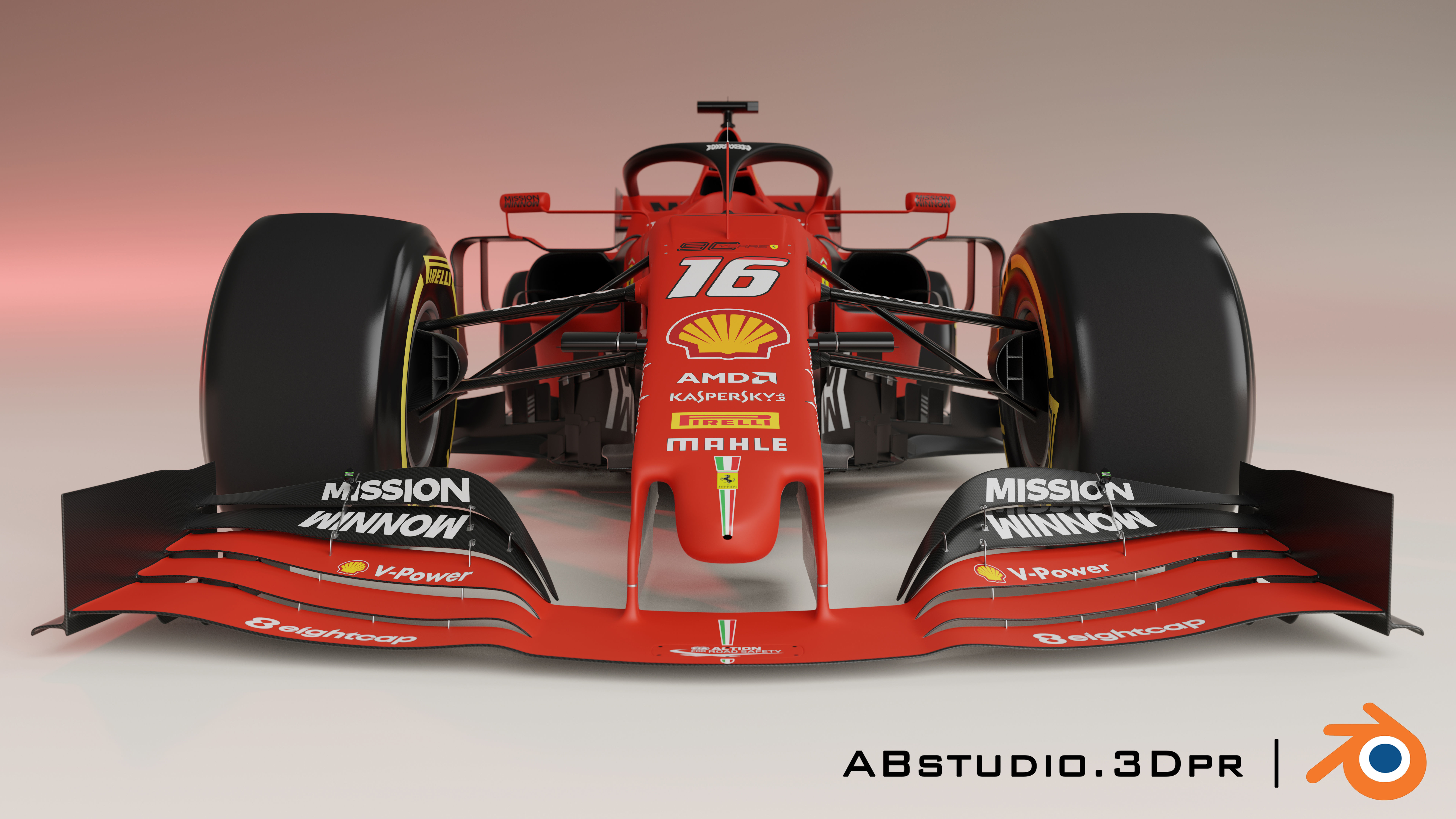 F1 Formula 1 car Ferrari Leclerc 3D model_3
