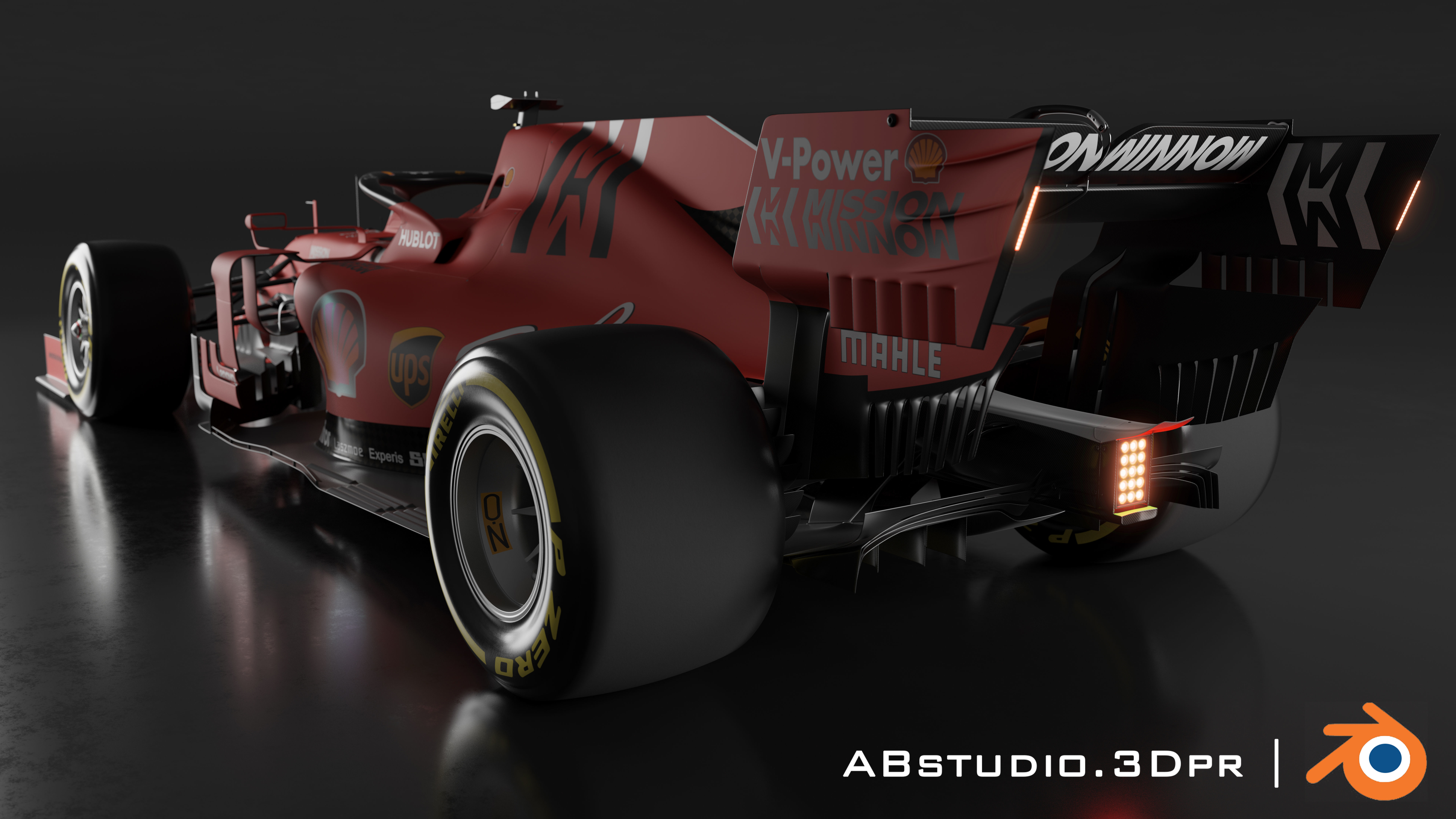 F1 Formula 1 car Ferrari Leclerc 3D model_5