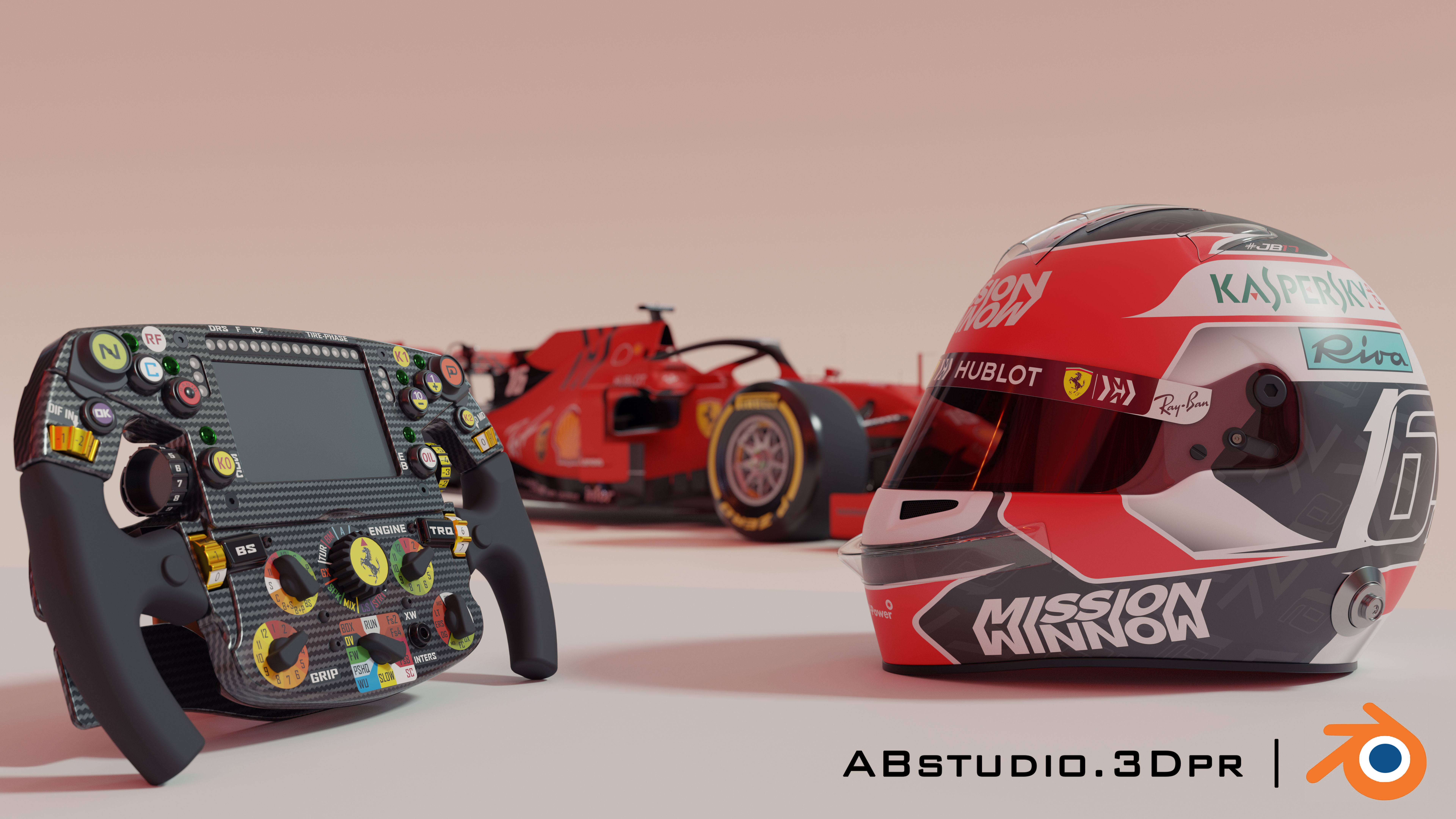 F1 Formula 1 car Ferrari Leclerc 3D model_1