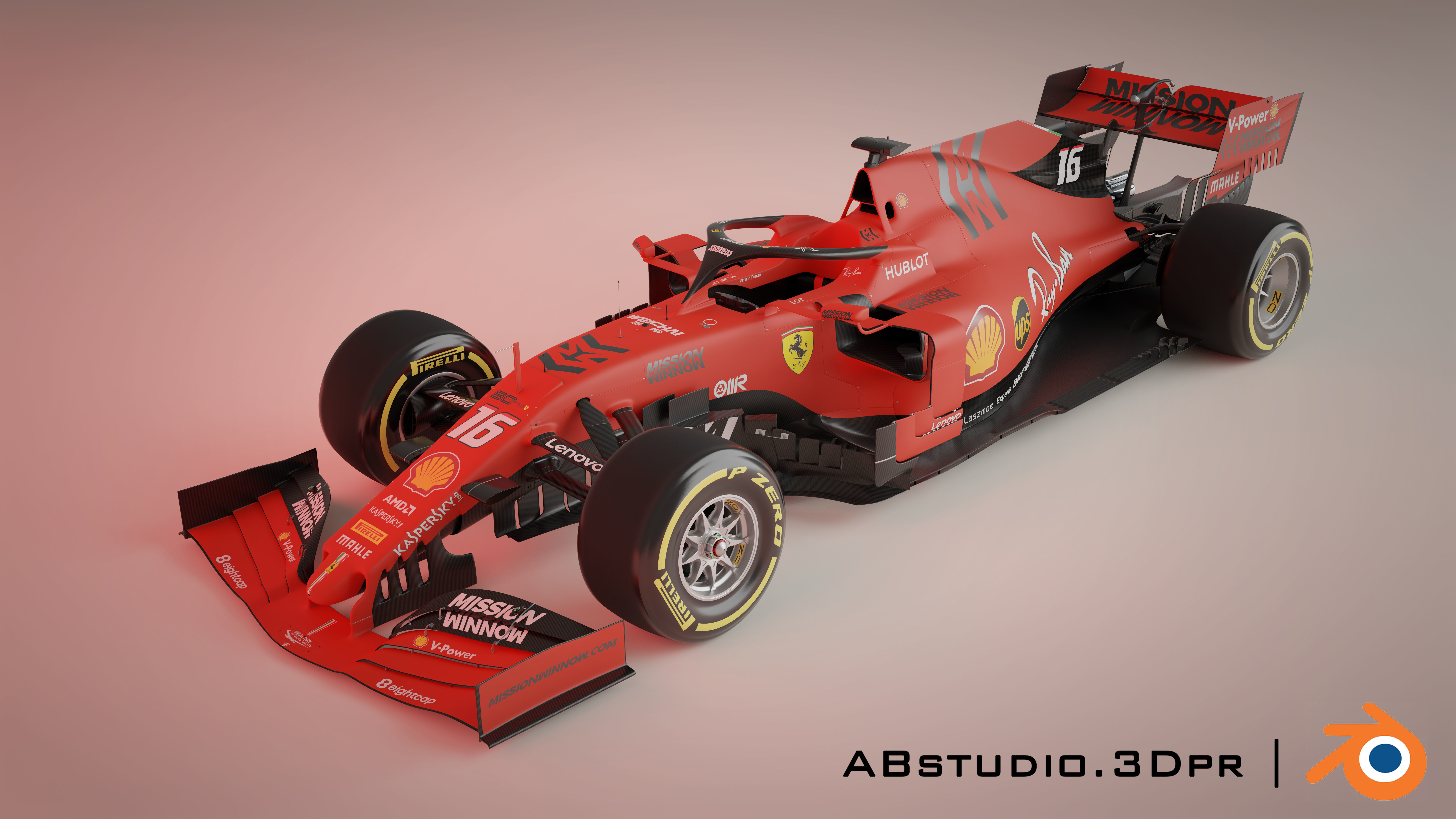 F1 Formula 1 car Ferrari Leclerc 3D model_2