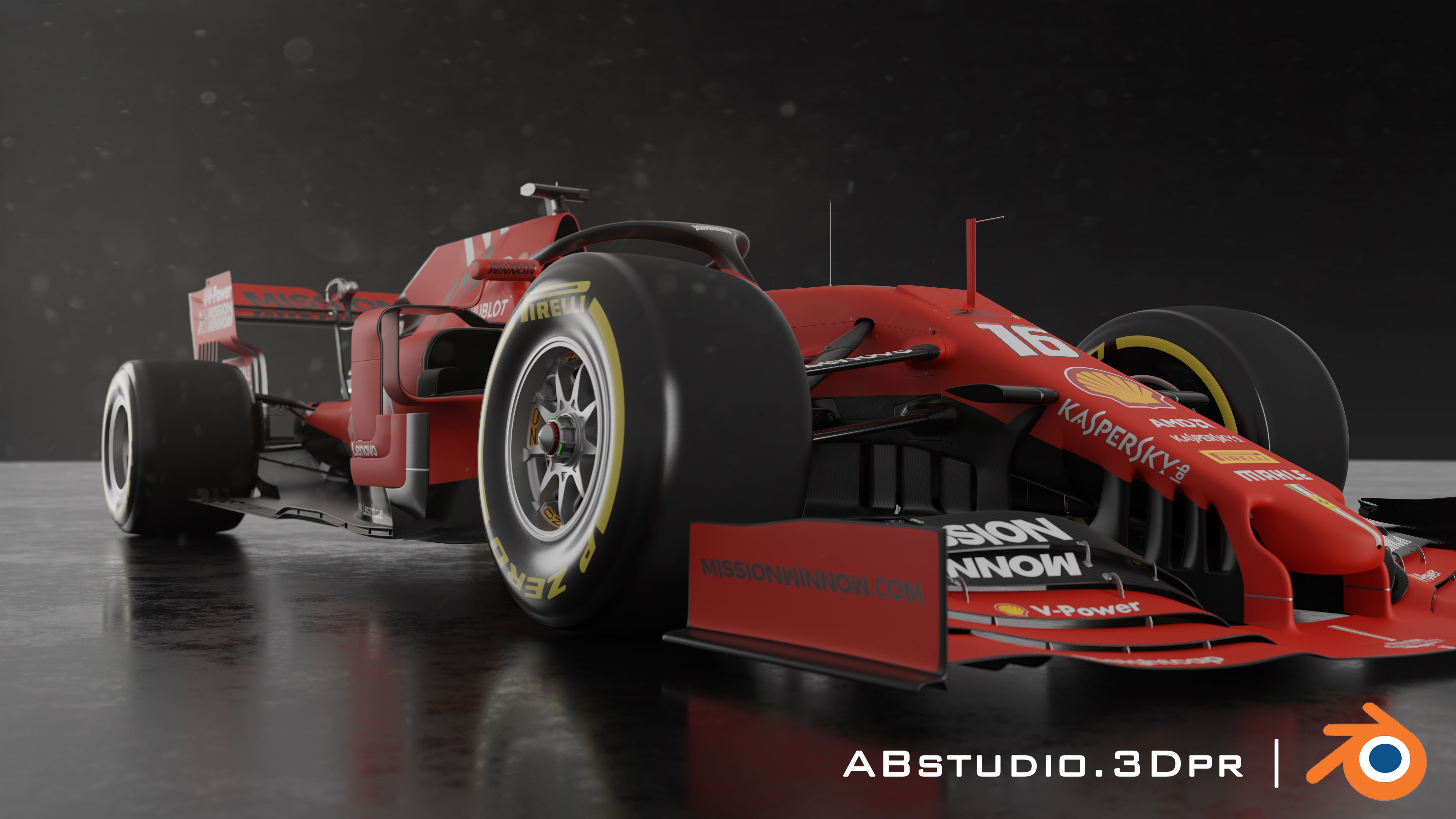F1 Formula 1 car Ferrari Leclerc 3D model_6