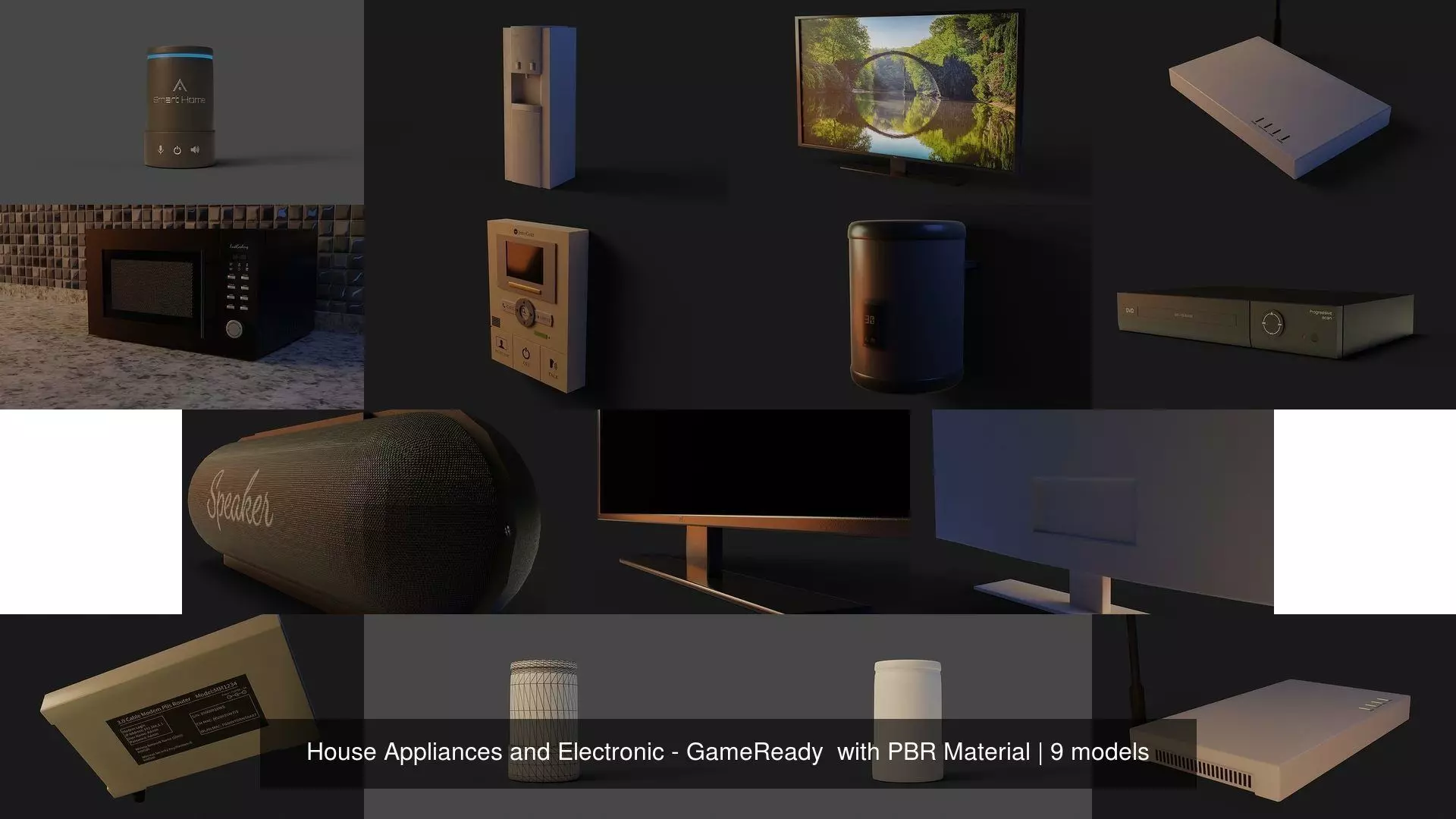 House Appliances and Electronic - GameReady  with PBR Material 3D Model Collection_1
