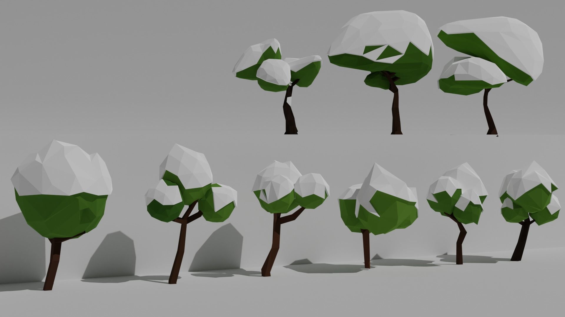 Low poly forest collection set of furniture Low-poly 3D model_8