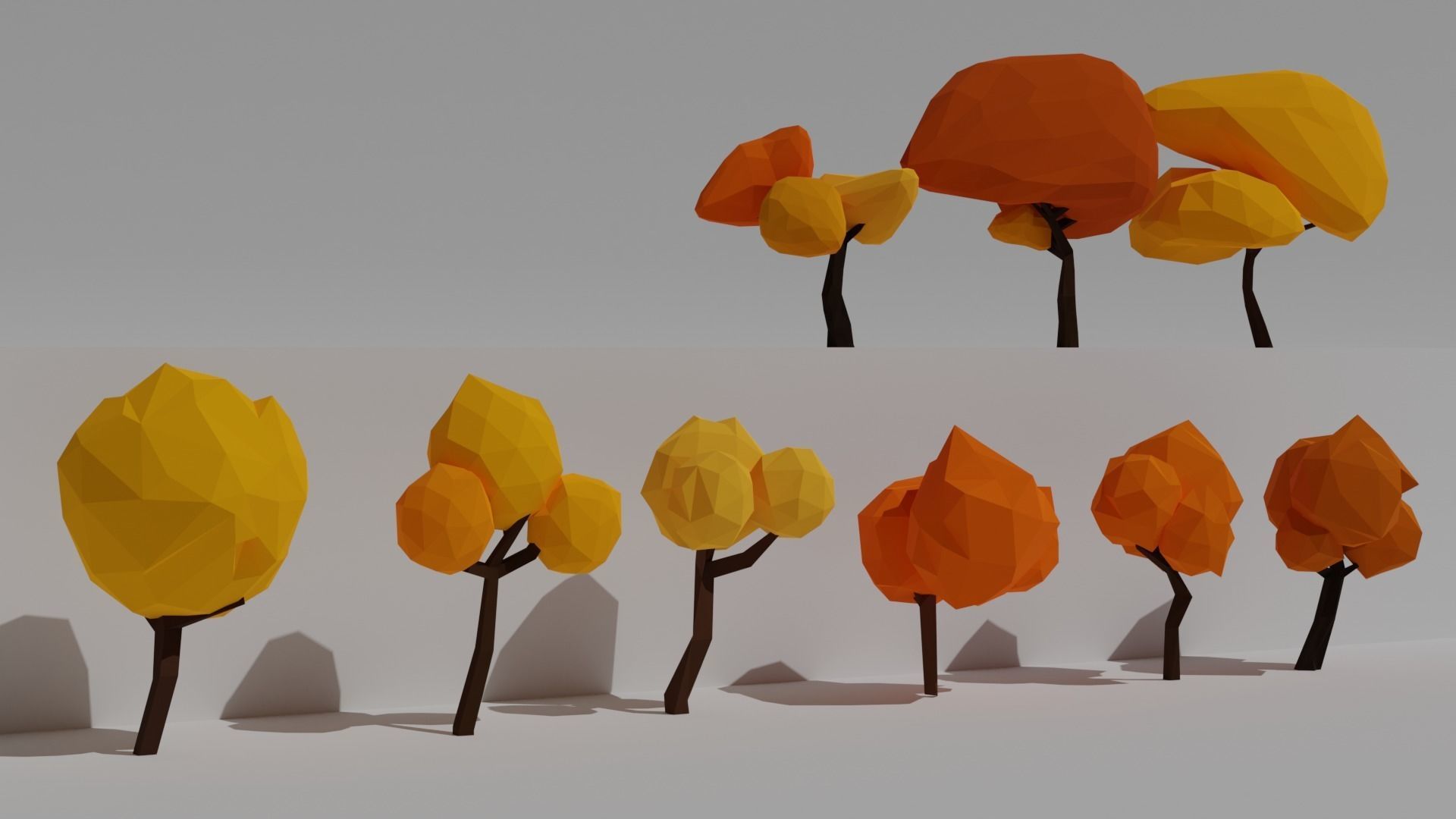 Low poly forest collection set of furniture Low-poly 3D model_9