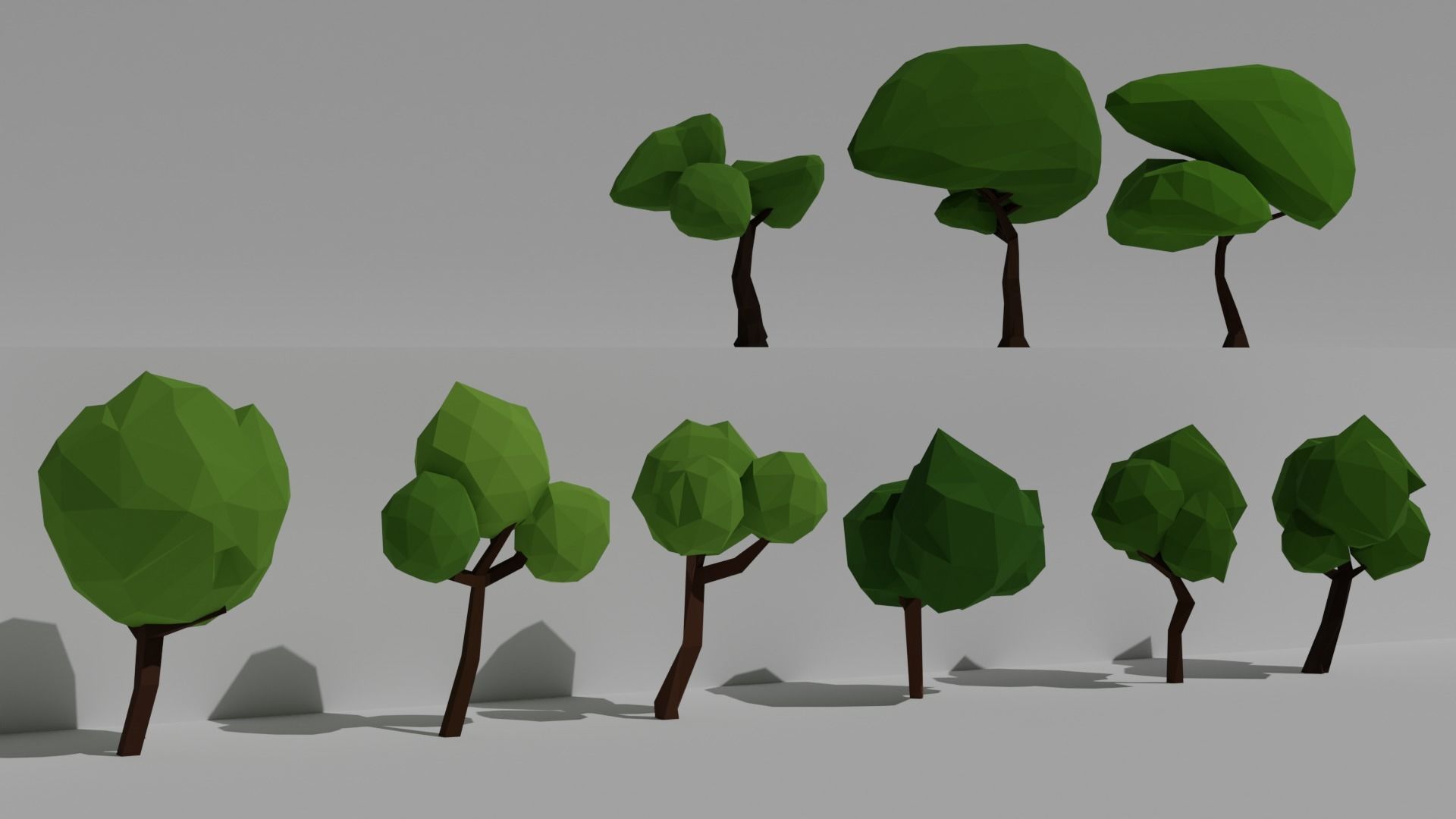 Low poly forest collection set of furniture Low-poly 3D model_7