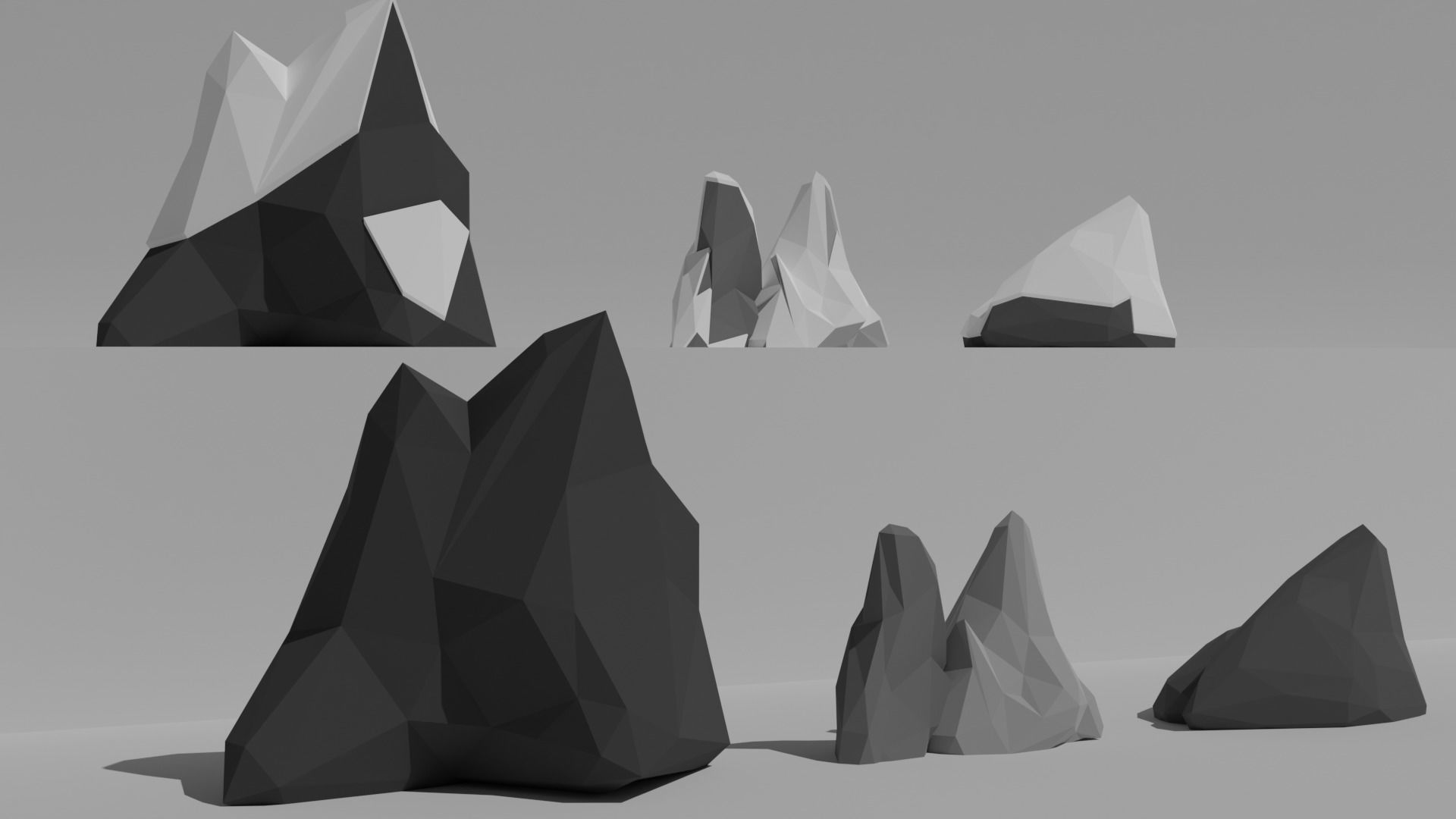 Low poly forest collection set of furniture Low-poly 3D model_18