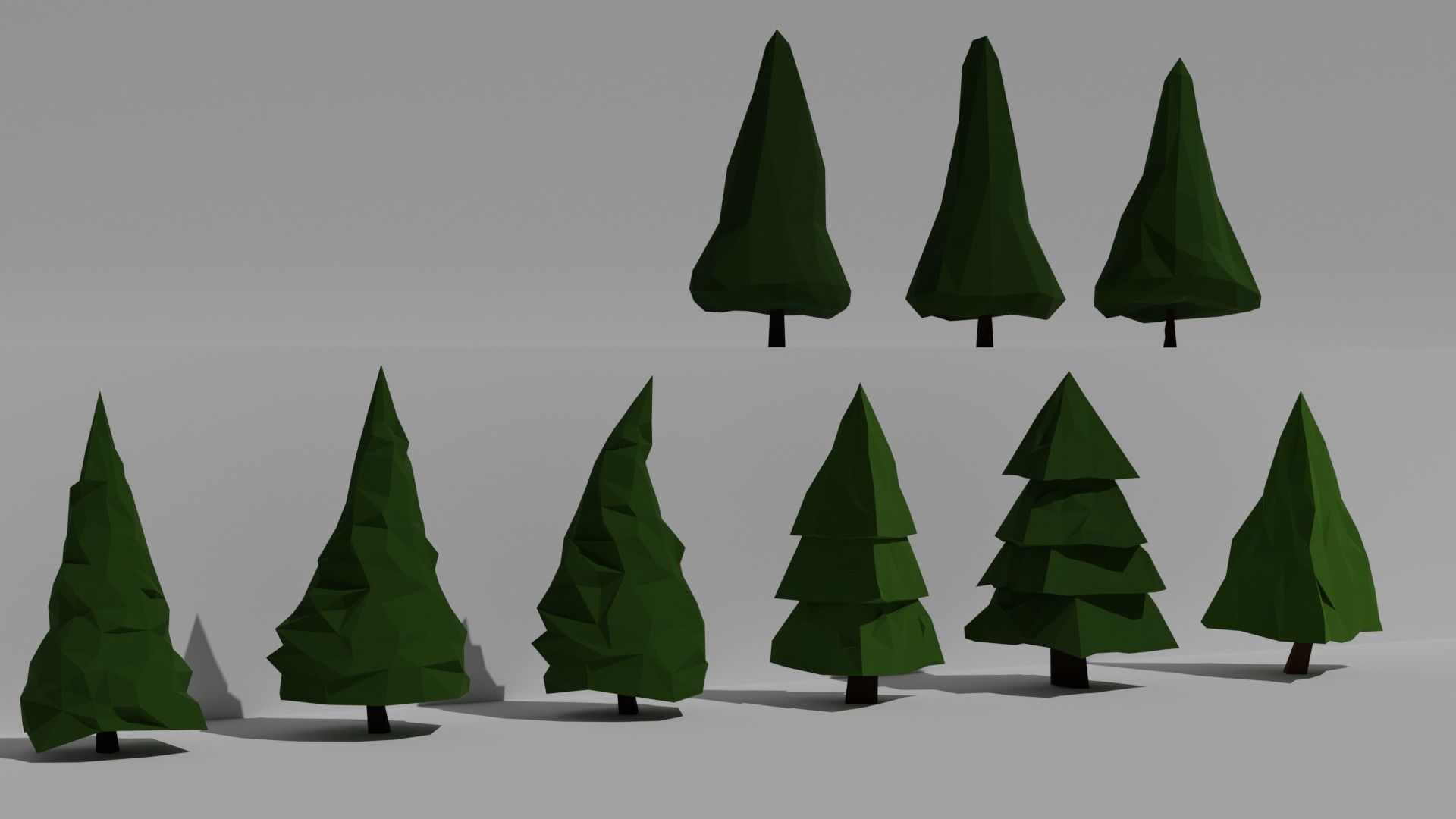 Low poly forest collection set of furniture Low-poly 3D model_5