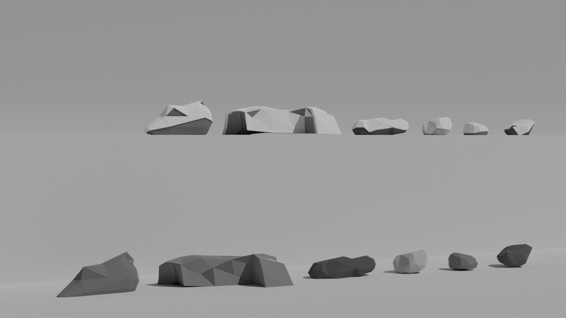 Low poly forest collection set of furniture Low-poly 3D model_17