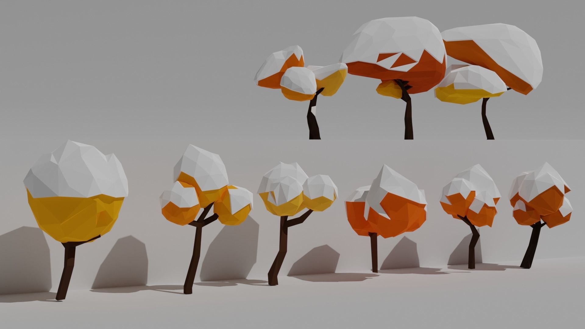 Low poly forest collection set of furniture Low-poly 3D model_10