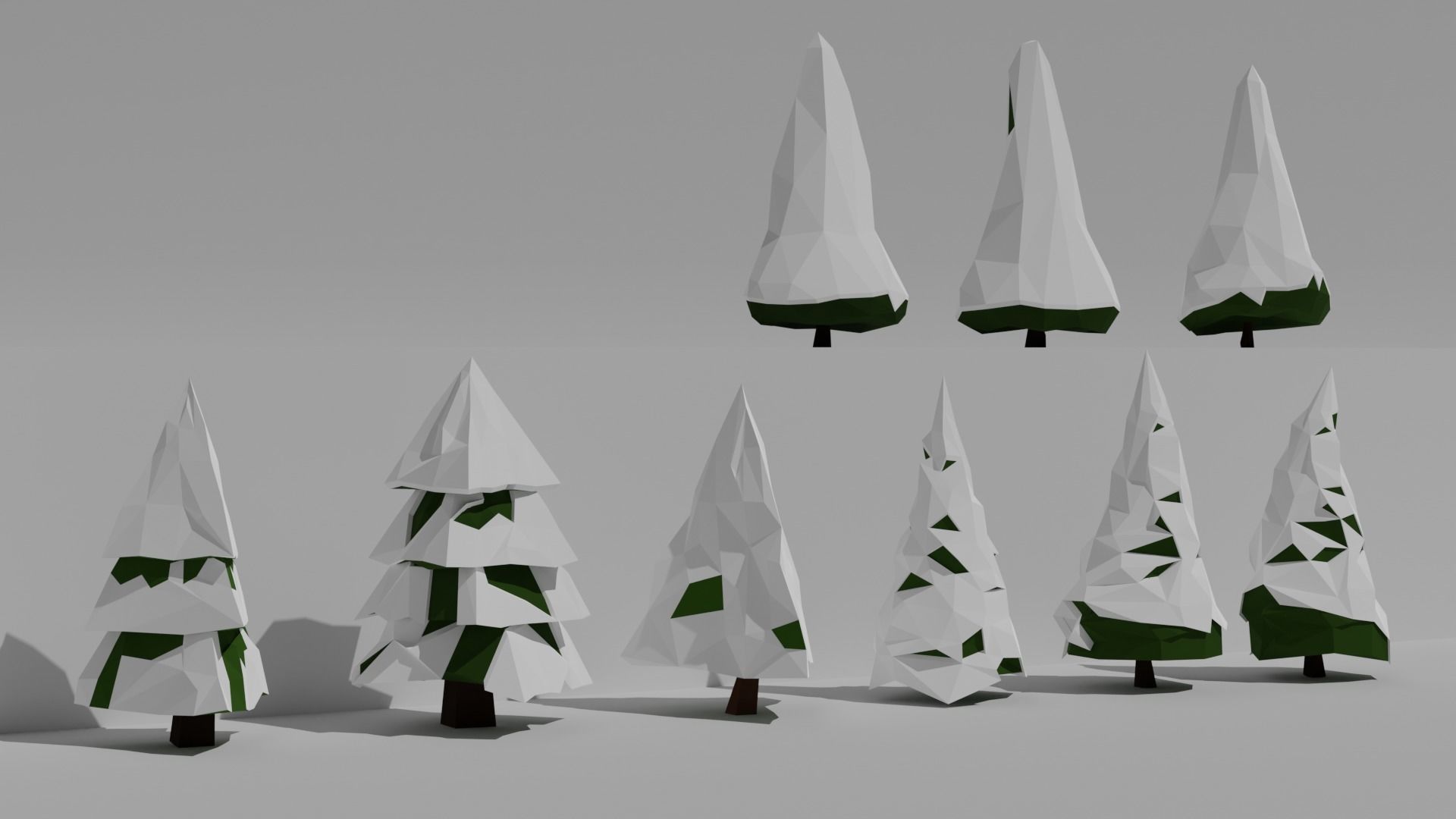 Low poly forest collection set of furniture Low-poly 3D model_6