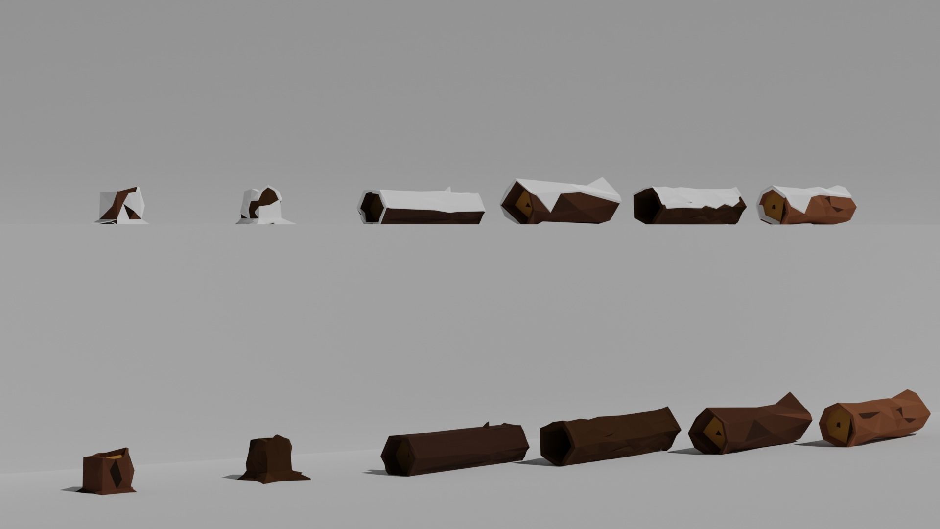 Low poly forest collection set of furniture Low-poly 3D model_15