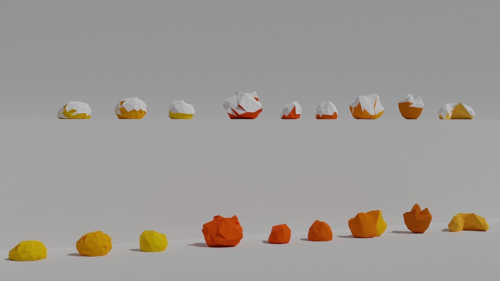 Low poly forest collection set of furniture Low-poly 3D model_12