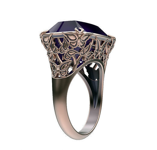 Ring Butterflies On Branches 3D print model