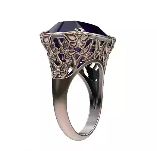 Ring Butterflies On Branches 3D print model