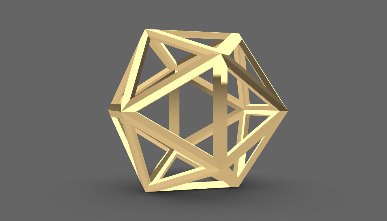 Geodesic Sphere Frame frequency 1 3D model_101